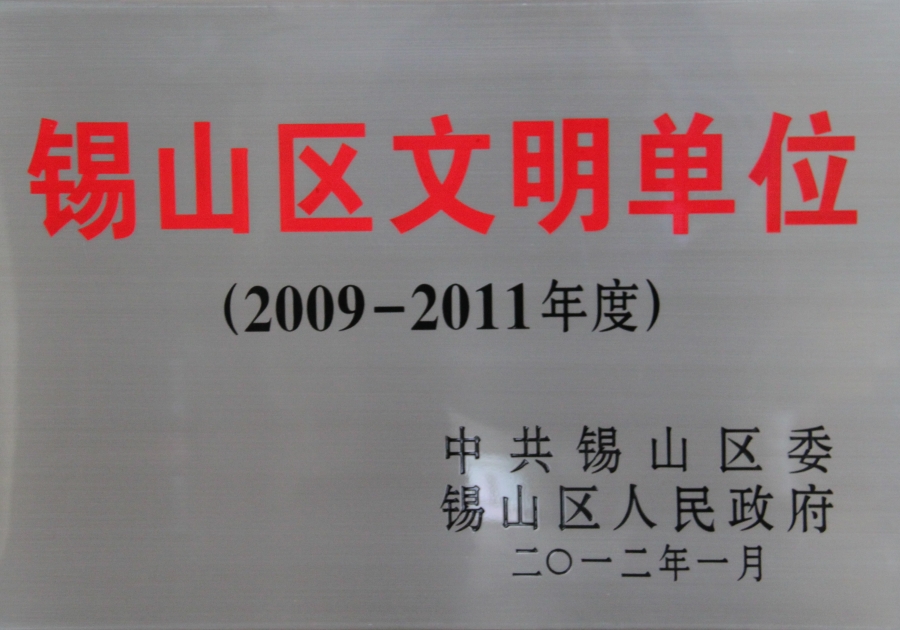2009-2011年度錫山區(qū)文明單位