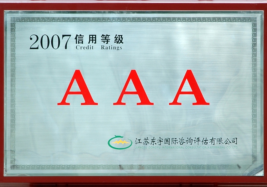 2007年東宇信用等級AAA
